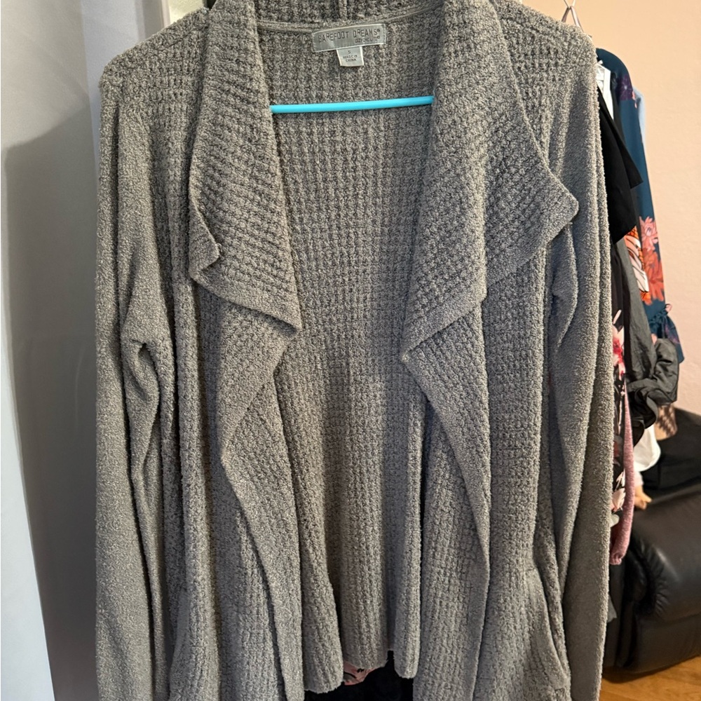 Barefoot Dreams Textured Gray Cardigan